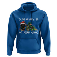 Funny Cat Christmas Hoodie On The Naughty List And I Regret Nothing - Wonder Print Shop