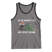 Funny Cat Christmas Tank Top On The Naughty List And I Regret Nothing - Wonder Print Shop