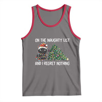Funny Cat Christmas Tank Top On The Naughty List And I Regret Nothing - Wonder Print Shop