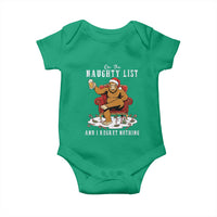 Funny Bigfoot Christmas Baby Onesie On The Naughty List And I Regret Nothing - Wonder Print Shop
