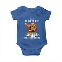 Funny Bigfoot Christmas Baby Onesie On The Naughty List And I Regret Nothing - Wonder Print Shop