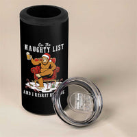 Funny Bigfoot Christmas 4 in 1 Can Cooler Tumbler On The Naughty List And I Regret Nothing - Wonder Print Shop