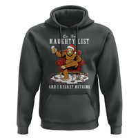 Funny Bigfoot Christmas Hoodie On The Naughty List And I Regret Nothing - Wonder Print Shop