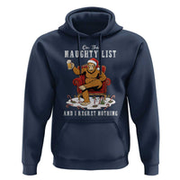Funny Bigfoot Christmas Hoodie On The Naughty List And I Regret Nothing - Wonder Print Shop