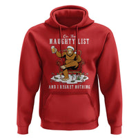 Funny Bigfoot Christmas Hoodie On The Naughty List And I Regret Nothing - Wonder Print Shop