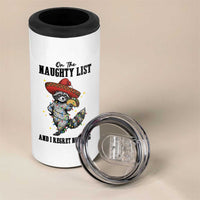 Funny Mexican Racoon Taco Christmas 4 in 1 Can Cooler Tumbler On The Naughty List And I Regret Nothing - Wonder Print Shop