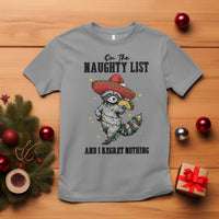 Funny Mexican Racoon Taco Christmas T Shirt On The Naughty List And I Regret Nothing - Wonder Print Shop