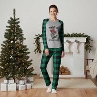 Funny Mexican Racoon Taco Christmas Plaid Pajama Set On The Naughty List And I Regret Nothing - Wonder Print Shop