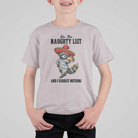 Funny Mexican Racoon Taco Christmas T Shirt For Kid On The Naughty List And I Regret Nothing - Wonder Print Shop