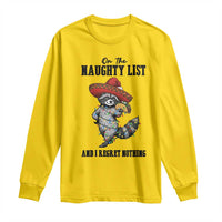 Funny Mexican Racoon Taco Christmas Long Sleeve Shirt On The Naughty List And I Regret Nothing - Wonder Print Shop