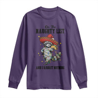 Funny Mexican Racoon Taco Christmas Long Sleeve Shirt On The Naughty List And I Regret Nothing - Wonder Print Shop