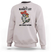 Funny Mexican Racoon Taco Christmas Sweatshirt On The Naughty List And I Regret Nothing - Wonder Print Shop