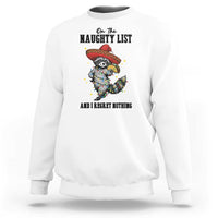 Funny Mexican Racoon Taco Christmas Sweatshirt On The Naughty List And I Regret Nothing - Wonder Print Shop
