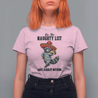 Funny Mexican Racoon Taco Christmas T Shirt For Women On The Naughty List And I Regret Nothing - Wonder Print Shop