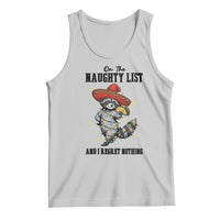 Funny Mexican Racoon Taco Christmas Tank Top On The Naughty List And I Regret Nothing - Wonder Print Shop