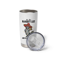 Funny Mexican Racoon Taco Christmas Tumbler Cup On The Naughty List And I Regret Nothing - Wonder Print Shop