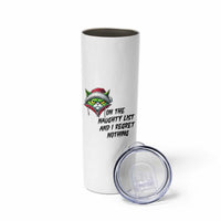 Funny Cat Green Christmas Skinny Tumbler On The Naughty List And I Regret Nothing - Wonder Print Shop