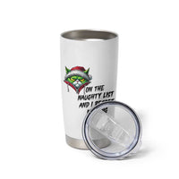 Funny Cat Green Christmas Tumbler Cup On The Naughty List And I Regret Nothing - Wonder Print Shop