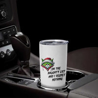 Funny Cat Green Christmas Tumbler Cup On The Naughty List And I Regret Nothing - Wonder Print Shop