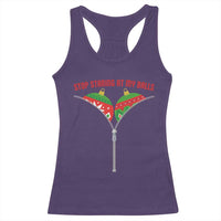 Funny Dirty Christmas Racerback Tank Top Stop Staring At My Balls - Wonder Print Shop