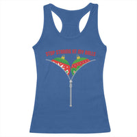 Funny Dirty Christmas Racerback Tank Top Stop Staring At My Balls - Wonder Print Shop
