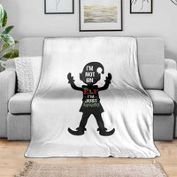 Funny Christmas Matching Family Throw Blanket I Am Not An Elf Im Just Short - Wonder Print Shop