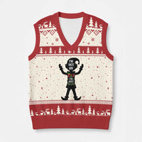 Funny Xmas Matching Family V-Neck Knit Sweater Vest I Am Not An Elf Im Just Short - Wonder Print Shop
