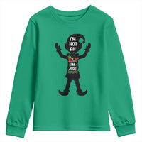 Funny Christmas Matching Family Youth Sweatshirt I Am Not An Elf Im Just Short - Wonder Print Shop