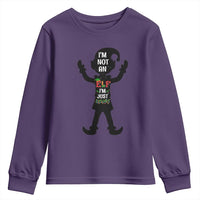 Funny Christmas Matching Family Youth Sweatshirt I Am Not An Elf Im Just Short - Wonder Print Shop