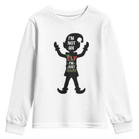 Funny Christmas Matching Family Youth Sweatshirt I Am Not An Elf Im Just Short - Wonder Print Shop