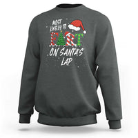 Funny Christmas Matching Family Sweatshirt Most Likely To Fart On Santa Lap - Wonder Print Shop