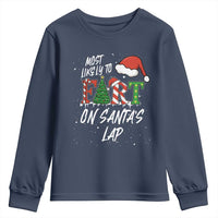 Funny Christmas Matching Family Youth Sweatshirt Most Likely To Fart On Santa Lap - Wonder Print Shop