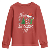 Funny Christmas Matching Family Youth Sweatshirt Most Likely To Fart On Santa Lap - Wonder Print Shop