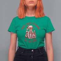 Funny Skeleton Christmas T Shirt For Women Most Likely To Drink All The Wine - Wonder Print Shop