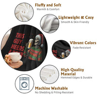Funny Skeleton Beer Christmas Throw Blanket This Guy Needs A Beer - Wonder Print Shop
