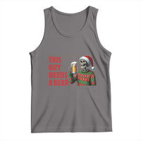 Funny Skeleton Beer Christmas Tank Top This Guy Needs A Beer - Wonder Print Shop