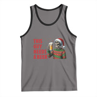Funny Skeleton Beer Christmas Tank Top This Guy Needs A Beer - Wonder Print Shop