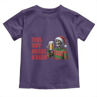 Funny Skeleton Beer Christmas Toddler T Shirt This Guy Needs A Beer - Wonder Print Shop