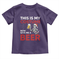 Funny Skeleton Beer Christmas Toddler T Shirt This Is My Costume Now Give Me A Beer - Wonder Print Shop