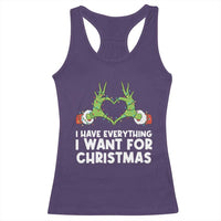 Funny Elf Hand Christmas Racerback Tank Top I Have Everything I Want For Christmas - Wonder Print Shop