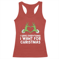 Funny Elf Hand Christmas Racerback Tank Top I Have Everything I Want For Christmas - Wonder Print Shop