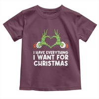 Funny Elf Hand Christmas Toddler T Shirt I Have Everything I Want For Christmas - Wonder Print Shop