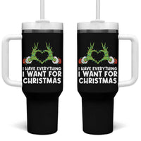 Funny Elf Hand Christmas Tumbler With Handle I Have Everything I Want For Christmas - Wonder Print Shop