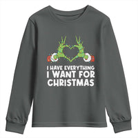 Funny Elf Hand Christmas Youth Sweatshirt I Have Everything I Want For Christmas - Wonder Print Shop