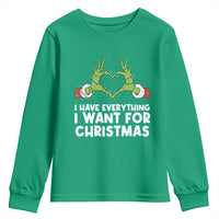 Funny Elf Hand Christmas Youth Sweatshirt I Have Everything I Want For Christmas - Wonder Print Shop