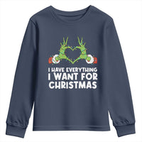 Funny Elf Hand Christmas Youth Sweatshirt I Have Everything I Want For Christmas - Wonder Print Shop