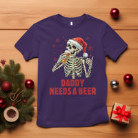 Funny Skeleton Beer Christmas T Shirt Daddy Needs A Beer - Wonder Print Shop