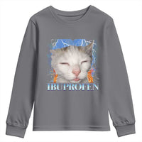 Funny Cat Meme Youth Sweatshirt Ibuprofen Silly Kitten - Wonder Print Shop