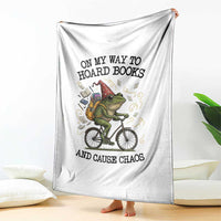 Funny Frog Meme Throw Blanket On My Way to Hoard Books and Cause Chaos - Wonder Print Shop