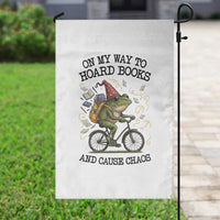 Funny Frog Meme Garden Flag On My Way to Hoard Books and Cause Chaos - Wonder Print Shop